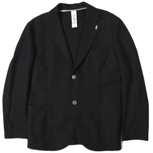 BOB ボブ イタリア製 ハニカムメッシュジャケット 07433128-1005 48 BLACK 2B テーラード アウター g27592 | 