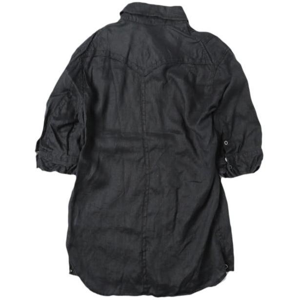 FranCisT_MOR.K.S. フランシストモークス LINEN-2HOOK-WIRED-H/S SHIRT リネン2ホックワイヤーハーフスリーブシャツ MS3025 3 BLACK 五分袖 |  | 01