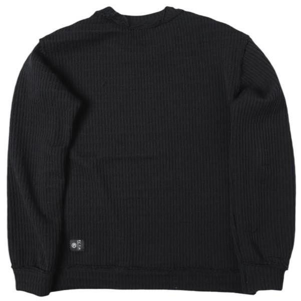 FranCisT_MOR.K.S. フランシストモークス STRIPE CORD KNIT PULLOVER リバースクルーネックニット 3 BLACK セーター トップス g27601 |  | 01