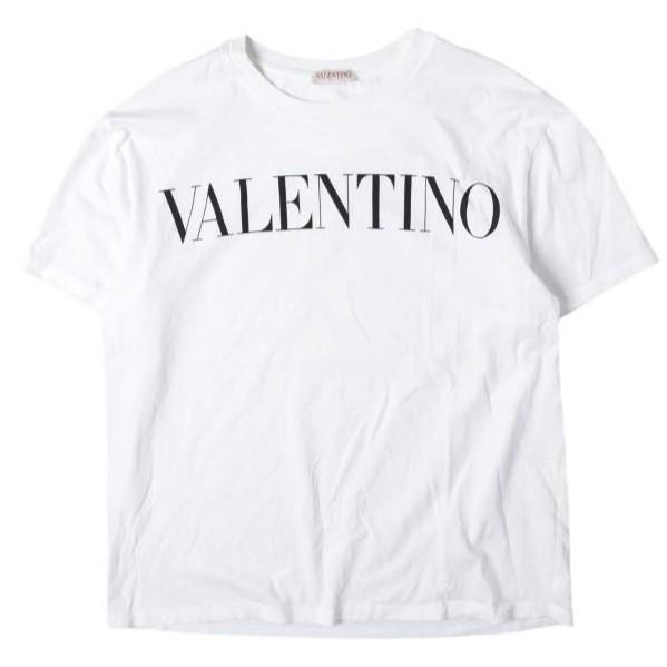VALENTINO ヴァレンティノ イタリア製 LOGO TEE ロゴプリントTシャツ L WHITE 半袖 トップス g27607 | 