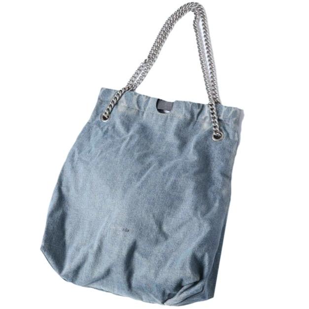 BALENCIAGA バレンシアガ Crush Denim Tote Bag Midium クラッシュ デニムトートバッグ ミディアム 742941 Indigo チェーン ショルダー |  | 02