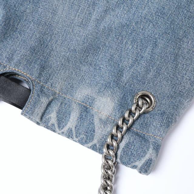 BALENCIAGA バレンシアガ Crush Denim Tote Bag Midium クラッシュ デニムトートバッグ ミディアム 742941 Indigo チェーン ショルダー |  | 05