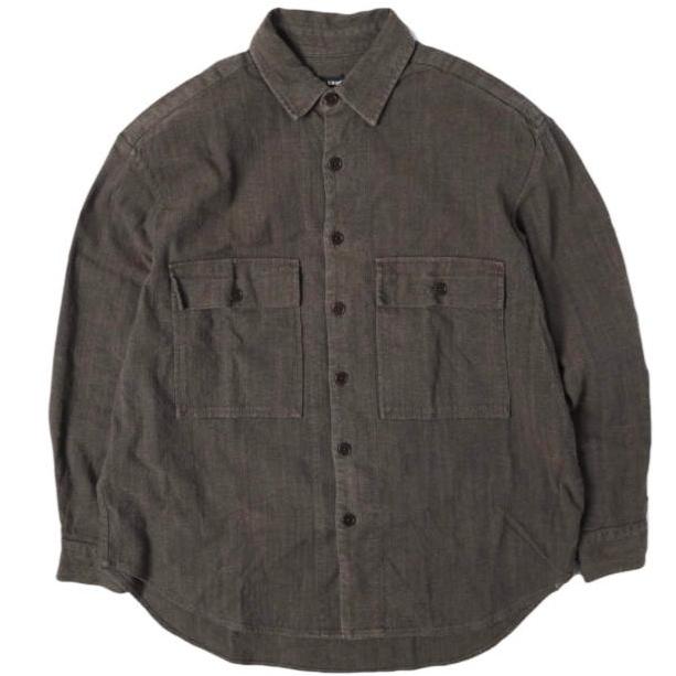 evan kinori エヴァンキノリ アメリカ製 Big Shirt ビッグシャツ M Brown 長袖 トップス g27627 | 