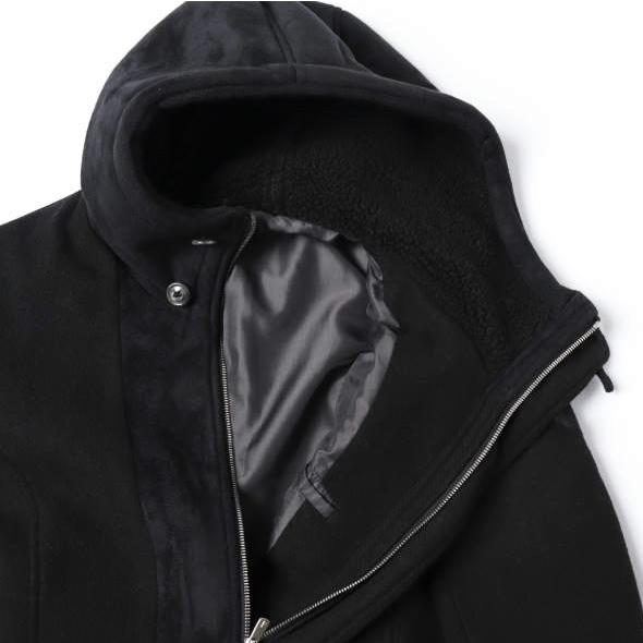 HALB ハルプ フェイクムートン フーデッドコート 5017593031 5(M) BLACK メルトン ボア Kiminori Morishita アウター g27648 |  | 04