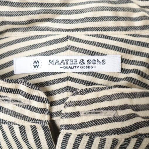 MAATEE＆SONS マーティーアンドサンズ 24SS C/L/N BAND COLLAR SHIRT 強撚ヒッコリー バンドカラーシャツ MT4103-0604B 3 NAVY STRIPE |  | 03
