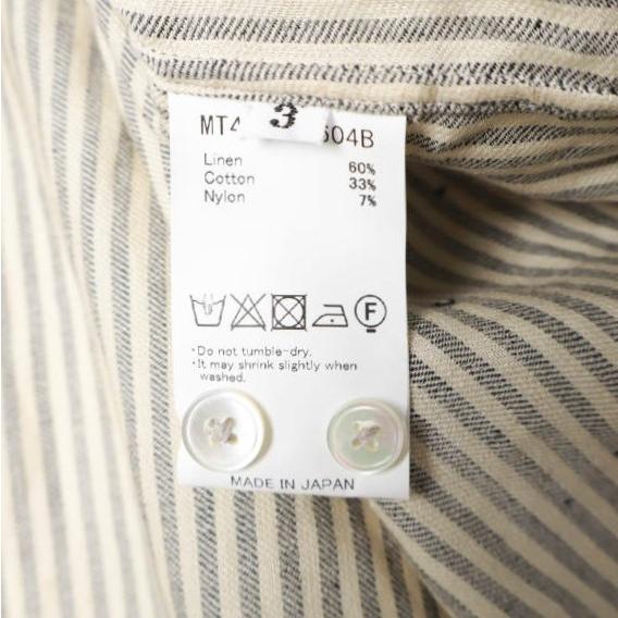 MAATEE＆SONS マーティーアンドサンズ 24SS C/L/N BAND COLLAR SHIRT 強撚ヒッコリー バンドカラーシャツ MT4103-0604B 3 NAVY STRIPE |  | 07