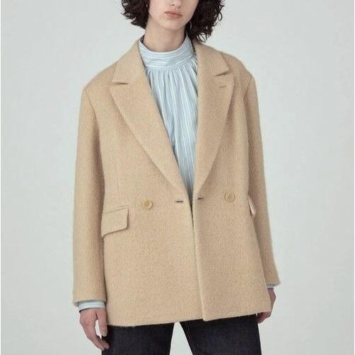 MACPHEE マカフィー 24AW モヘヤシャギー ダブルブレストジャケット 12-07-44-07333 36 ライトベージュ トゥモローランド 定価49,500円 |  | 02