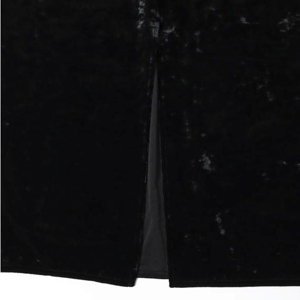 SALON ADAM ET ROPE サロン アダムエロペ 24SS 日本製 クラッシュベロアタイトスカート SHC34080 Free BLACK ロング イージー ボトムス |  | 06