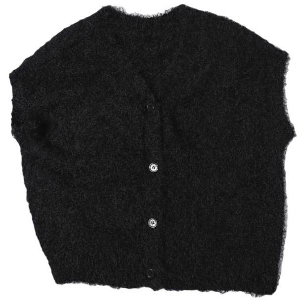 nano universe ナノユニバース 24AW フェザーヤーンクロップド丈前後2wayニットベスト 673-4222344 Free BLACK ジレ トップス g27676 | 