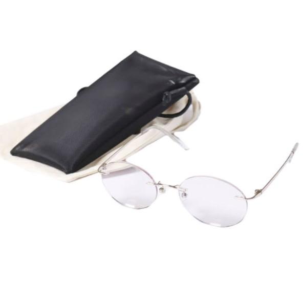 Atelier Macri アトリエマクリ RIMLESS リムレスメガネ オーバルサングラス ホワイトゴールド/ライトピンク(度入り) 51□18 140 メガネ | 