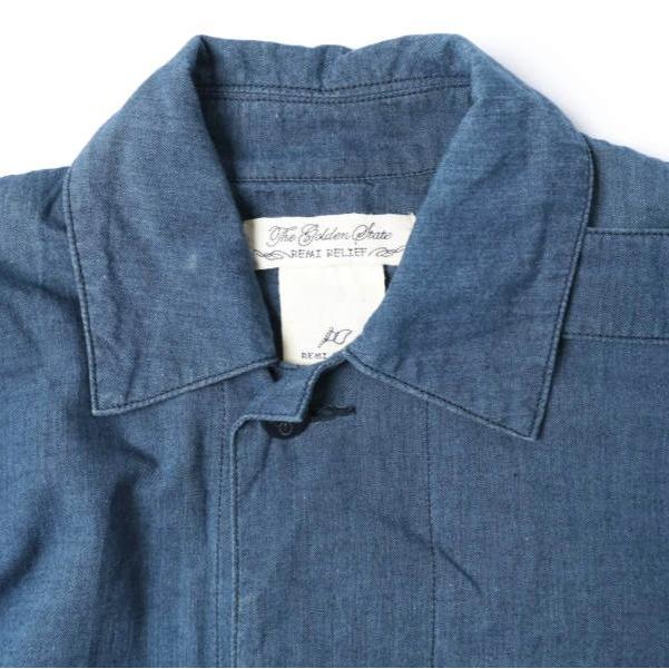 REMI RELIEF レミレリーフ 日本製 縦横シャンブレーコート S Indigo Blue ステンカラーコート スプリングコート ショップコート アウター |  | 03