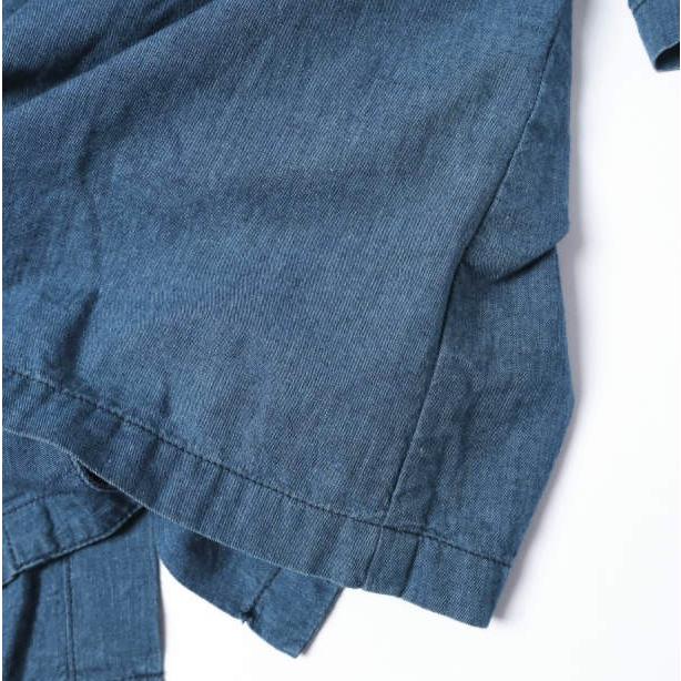 REMI RELIEF レミレリーフ 日本製 縦横シャンブレーコート S Indigo Blue ステンカラーコート スプリングコート ショップコート アウター |  | 05