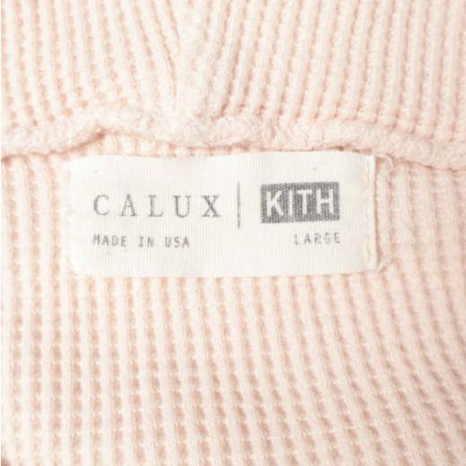 KITH NYC x CALUX キス キャラクス 17AW 別注 Waffle Hoodie ボックスロゴ ワッフルフーディ L Rose サーマル プルオーバーパーカー |  | 02