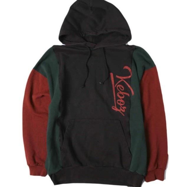 KEBOZ ケボズ 22AW ICON VERTICAL COLOR SWEAT HOODIE アイコンバーティカルカラースウェットフーディー L Black プルオーバーパーカー | 
