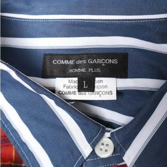COMME des GARCONS HOMME PLUS コムデギャルソンオムプリュス 20AW チェック＆ストライプ ドッキングシャツ PF-B021 L RED パッチワーク |  | 02