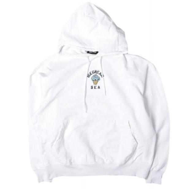 ICE CREAM x WIND AND SEA アイスクリーム ウィンダンシー 別注 Logo Hoodie 裏毛 スウェットプルオーバーパーカー ICJP215SK006 XL WHITE | 