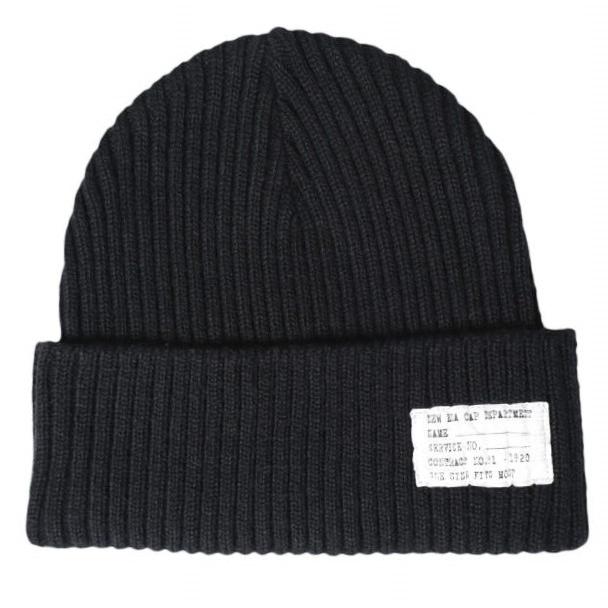 NEW ERA ニューエラ MILITARY KNIT リブ編みニットキャップ ONE SIZE BLACK ワッチキャップ ビーニー ニット帽 帽子 g27750 | 