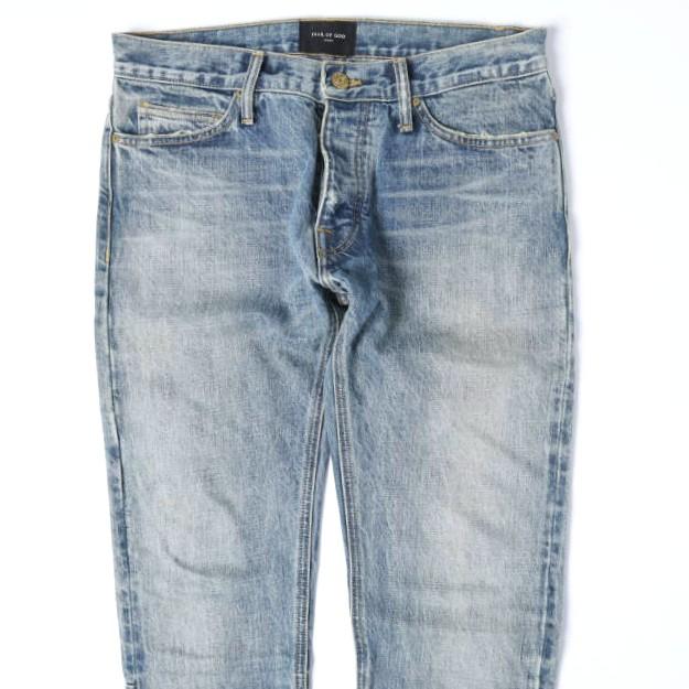 FEAR OF GOD フィアオブゴッド SELVEDGE DENIM BLEACH VINTAGE JEAN 裾ジップ 5Pセルビッチデニムパンツ 5C-17-SDVJ 31 定価117,700円 |  | 04