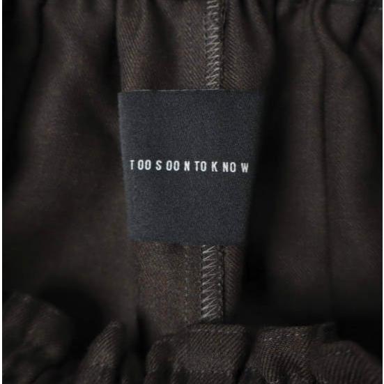 TOO SOON TO KNOW / CLASS x International Gallery BEAMS 日本製 ソリッドシャーリングトラウザー イージーパンツ TCCAO4B 46 Dark Brown |  | 02