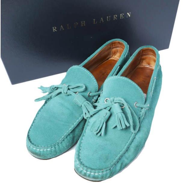 RALPH LAUREN PURPLE LABEL ラルフローレンパープルレーベル HAROLD TASSEL スエードドライビングシューズ 7.5E(26cm) TURQUOISE g27788 | 