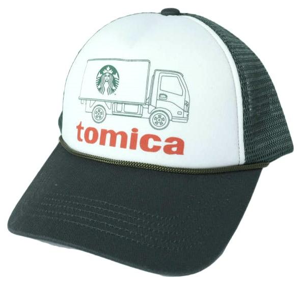 新品 STARBUCKS STAND by BEAMS x TOMICA スターバックススタンド ビームス トミカ 26SS 別注 トラックプリントメッシュキャップ GREEN | 