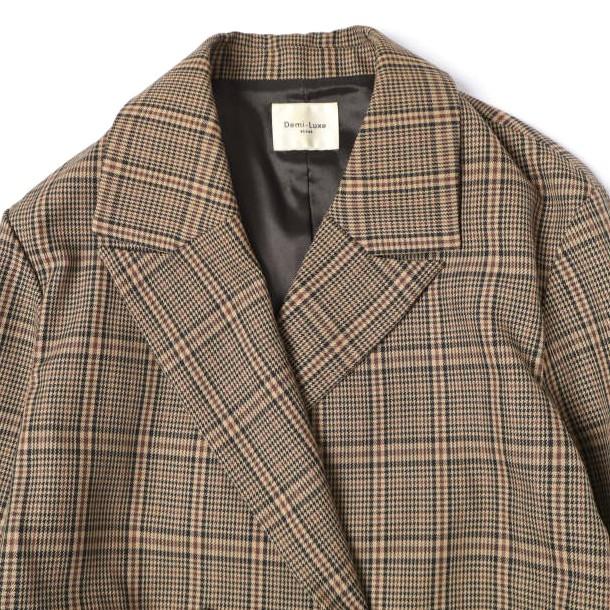 Demi-Luxe BEAMS デミルクス ビームス 20AW ダブルボタン チェックテーラードジャケット 68-16-0196-594 38 BROWN BEIGE グレンチェック |  | 03