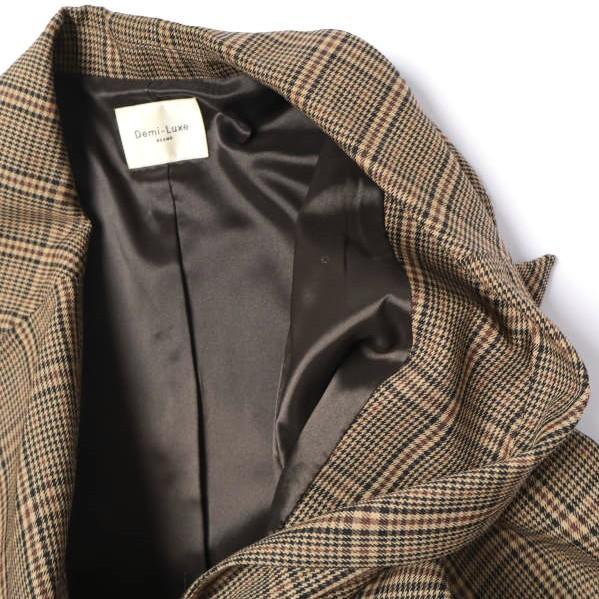 Demi-Luxe BEAMS デミルクス ビームス 20AW ダブルボタン チェックテーラードジャケット 68-16-0196-594 38 BROWN BEIGE グレンチェック |  | 06