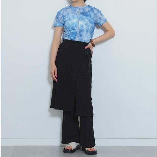 Ray BEAMS レイビームス 24SS シャーリング スカート パンツ セット 61-23-1141-370 ONE SIZE BLACK イージー ボトムス g27805 |  | 02