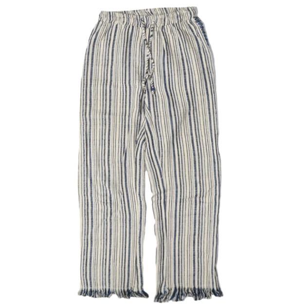 ELINA LEBESSI エリナリベッシー Stripe Pants ストライプイージーパンツ 61-23-0683-241 / 21EL0PANTS BLUE STRIPE フリンジ サイドライン | 