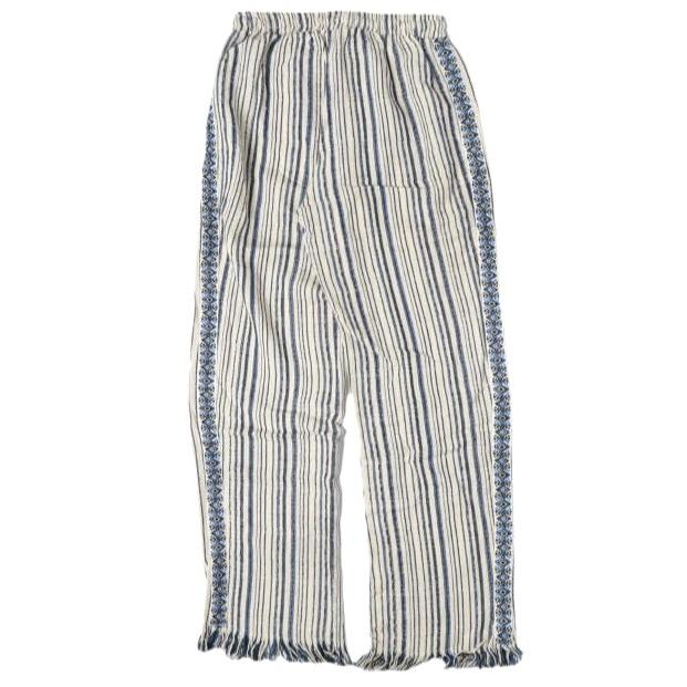 ELINA LEBESSI エリナリベッシー Stripe Pants ストライプイージーパンツ 61-23-0683-241 / 21EL0PANTS BLUE STRIPE フリンジ サイドライン |  | 01
