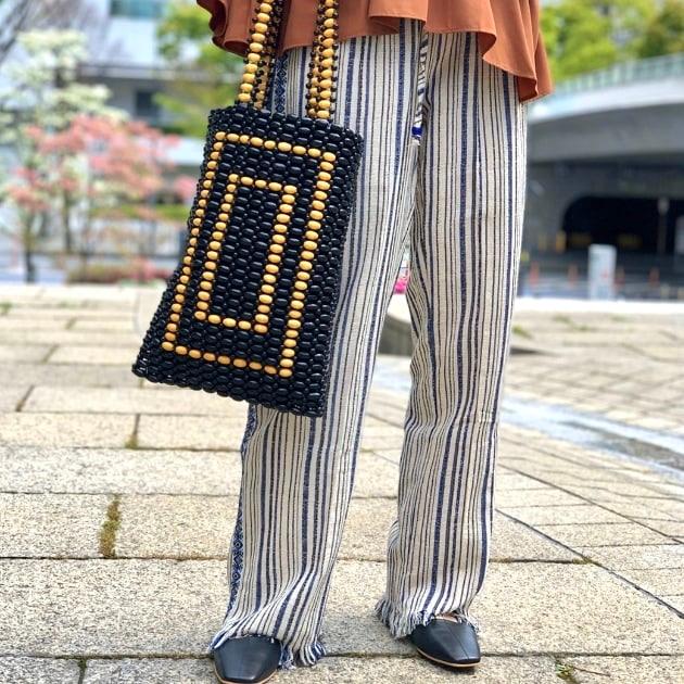 ELINA LEBESSI エリナリベッシー Stripe Pants ストライプイージーパンツ 61-23-0683-241 / 21EL0PANTS BLUE STRIPE フリンジ サイドライン |  | 02