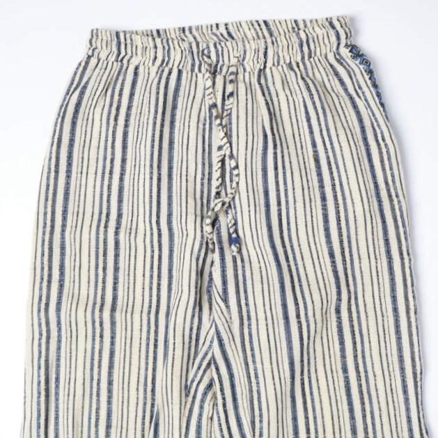ELINA LEBESSI エリナリベッシー Stripe Pants ストライプイージーパンツ 61-23-0683-241 / 21EL0PANTS BLUE STRIPE フリンジ サイドライン |  | 04
