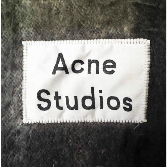 Acne Studios アクネストゥディオズ イタリア製 フリンジチェックマフラー 274176 Murti Green ウール スカーフ g27807 |  | 03