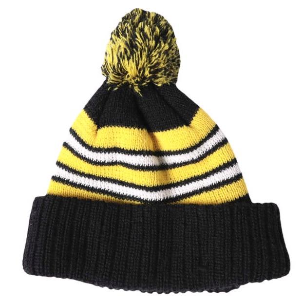 INFIELDER DESIGN x BEAMS BOY インフィールダーデザイン ビームスボーイ ボーダーポンポンニットキャップ BLACK/YELLOW ワッチキャップ |  | 01