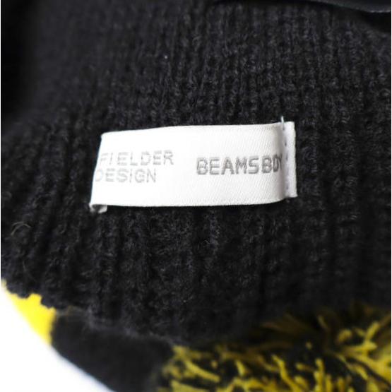 INFIELDER DESIGN x BEAMS BOY インフィールダーデザイン ビームスボーイ ボーダーポンポンニットキャップ BLACK/YELLOW ワッチキャップ |  | 06