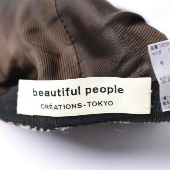 beautiful people ビューティフルピープル 日本製 3枚接ぎ ウールチェックハンチングキャップ 1825511939 Free BEIGE キャスケット 帽子 |  | 05