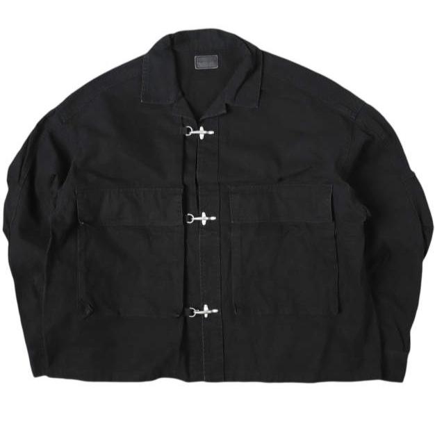 Danke Schon ダンケシェーン 25AW RIPSTOP CARGO SHIRT コットンリップストップ カーゴシャツジャケット L BLACK L.H.P. ファイヤーマン | 