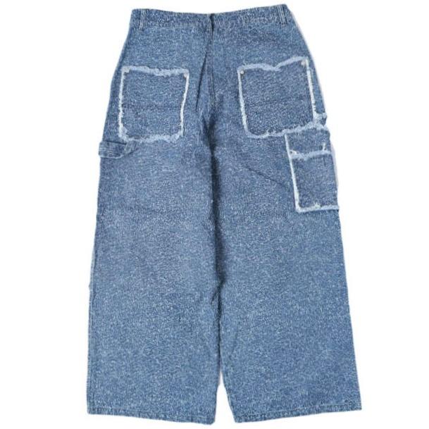 Danke Schon ダンケシェーン 26SS NEEDLEPUNCH DENIM W-KNEE PANTS ニードルパンチ デニムダブルニーパンツ 250936 L Blue ペインター |  | 01