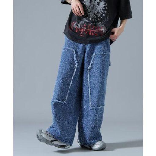 Danke Schon ダンケシェーン 26SS NEEDLEPUNCH DENIM W-KNEE PANTS ニードルパンチ デニムダブルニーパンツ 250936 L Blue ペインター |  | 02