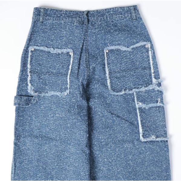 Danke Schon ダンケシェーン 26SS NEEDLEPUNCH DENIM W-KNEE PANTS ニードルパンチ デニムダブルニーパンツ 250936 L Blue ペインター |  | 07