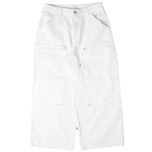 Danke Schon ダンケシェーン 26SS NEEDLEPUNCH DENIM W-KNEE PANTS ニードルパンチ デニムダブルニーパンツ 250968 L WHITE ペインター | 