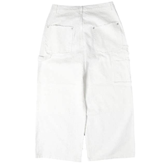 Danke Schon ダンケシェーン 26SS NEEDLEPUNCH DENIM W-KNEE PANTS ニードルパンチ デニムダブルニーパンツ 250968 L WHITE ペインター |  | 01