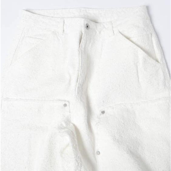 Danke Schon ダンケシェーン 26SS NEEDLEPUNCH DENIM W-KNEE PANTS ニードルパンチ デニムダブルニーパンツ 250968 L WHITE ペインター |  | 04