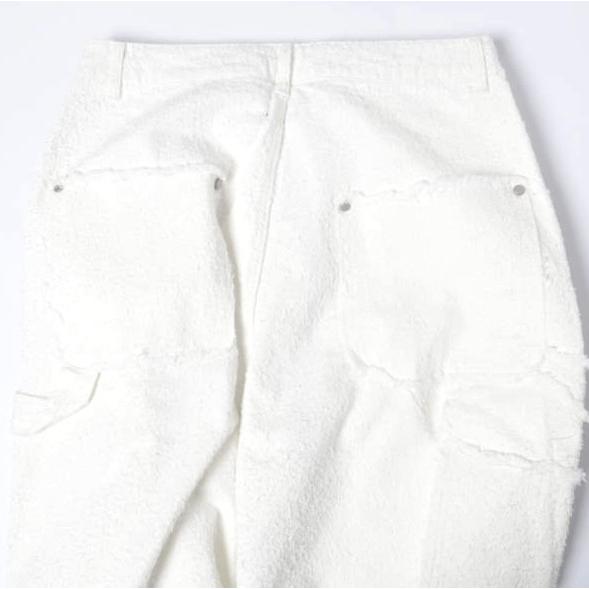 Danke Schon ダンケシェーン 26SS NEEDLEPUNCH DENIM W-KNEE PANTS ニードルパンチ デニムダブルニーパンツ 250968 L WHITE ペインター |  | 06