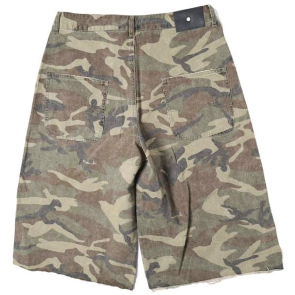 Danke Schon ダンケシェーン 26SS 12oz Baggy Shorts Camo / Swaro ラインストーン バギーショーツ 250968 L カモフラージュ ワイド パンツ |  | 01