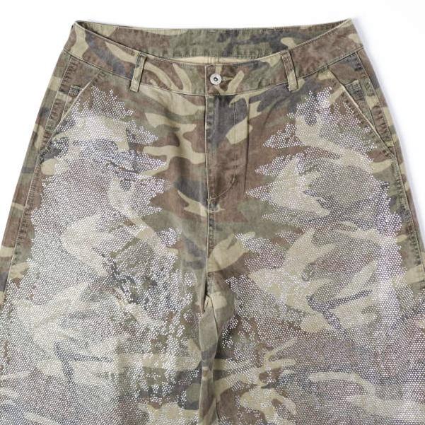 Danke Schon ダンケシェーン 26SS 12oz Baggy Shorts Camo / Swaro ラインストーン バギーショーツ 250968 L カモフラージュ ワイド パンツ |  | 03