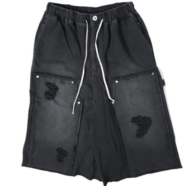 Danke Schon ダンケシェーン 26SS SULFUR SWEAT W-KNEE SHORTS 硫化染め スウェットダブルニーショーツ 250929 L BLACK ショートパンツ | 