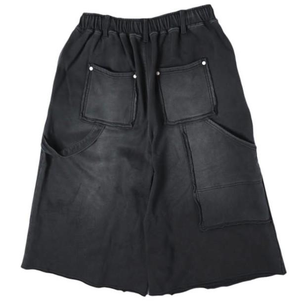 Danke Schon ダンケシェーン 26SS SULFUR SWEAT W-KNEE SHORTS 硫化染め スウェットダブルニーショーツ 250929 L BLACK ショートパンツ |  | 01
