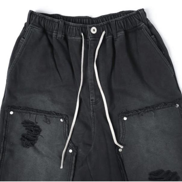 Danke Schon ダンケシェーン 26SS SULFUR SWEAT W-KNEE SHORTS 硫化染め スウェットダブルニーショーツ 250929 L BLACK ショートパンツ |  | 04
