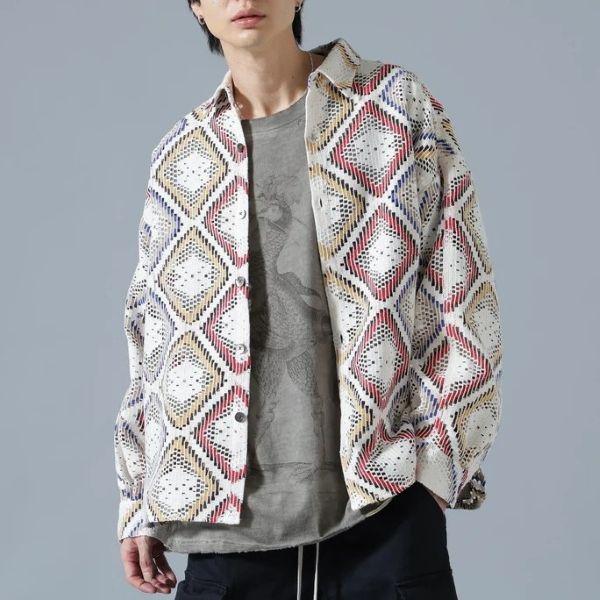 Danke Schon ダンケシェーン 26SS RACE L/S SHIRTS 幾何学ダイヤ柄 レースロングスリーブシャツ 250922-DS L Murti L.H.P. サンプル品 長袖 |  | 02
